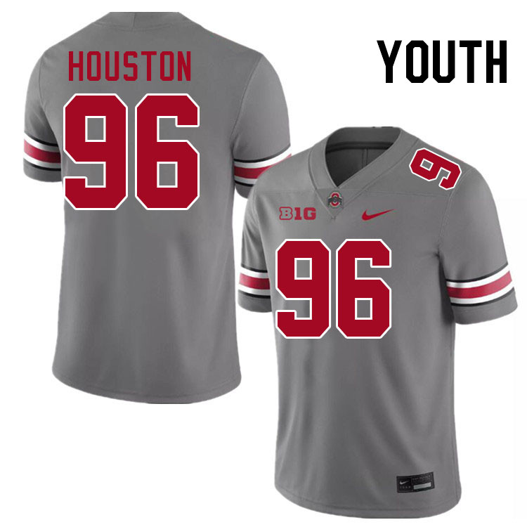 Ohio State Buckeyes Eddrick Houston Youth #96 Authentic Grey College Football Jersey 2404PYAB5